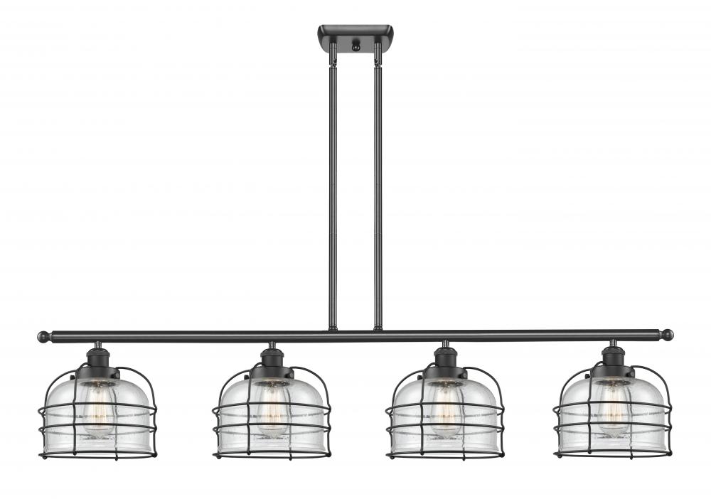 Bell Cage - 4 Light - 48 inch - Matte Black - Stem Hung - Island Light