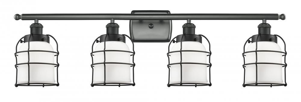 Bell Cage - 4 Light - 36 inch - Matte Black - Bath Vanity Light