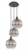 Innovations Lighting 113B-3P-BK-G556-10SM - Rochester - 3 Light - 17 inch - Matte Black - Cord hung - Multi Pendant