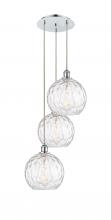 Innovations Lighting 113B-3P-PC-G1215-10 - Athens Water Glass - 3 Light - 17 inch - Polished Chrome - Cord hung - Multi Pendant