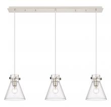 Innovations Lighting 123-410-1PS-PN-G411-8CL - Newton Cone - 3 Light - 40 inch - Polished Nickel - Linear Pendant