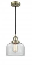 Innovations Lighting 201C-AB-G72 - Bell - 1 Light - 8 inch - Antique Brass - Cord hung - Mini Pendant