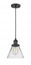 Innovations Lighting 201C-BK-G42 - Cone - 1 Light - 8 inch - Matte Black - Cord hung - Mini Pendant