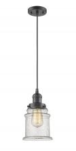 Innovations Lighting 201C-OB-G184 - Canton - 1 Light - 6 inch - Oil Rubbed Bronze - Cord hung - Mini Pendant
