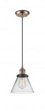 Innovations Lighting 201CBP-ACBK-G42 - Cone - 1 Light - 8 inch - Antique Copper - Cord hung - Mini Pendant