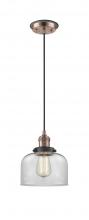 Innovations Lighting 201CBP-ACBK-G72 - Bell - 1 Light - 8 inch - Antique Copper - Cord hung - Mini Pendant