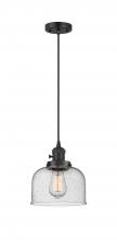 Innovations Lighting 201CSW-BK-G74 - Bell - 1 Light - 8 inch - Matte Black - Cord hung - Mini Pendant