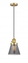 Innovations Lighting 201CSW-SG-G63 - Cone - 1 Light - 6 inch - Satin Gold - Cord hung - Mini Pendant