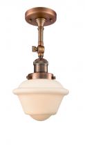 Innovations Lighting 201F-AC-G531 - Oxford - 1 Light - 7 inch - Antique Copper - Semi-Flush Mount