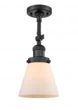 Innovations Lighting 201F-BK-G61 - Cone - 1 Light - 6 inch - Matte Black - Semi-Flush Mount