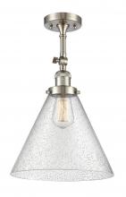 Innovations Lighting 201F-SN-G44-L - Cone - 1 Light - 12 inch - Brushed Satin Nickel - Semi-Flush Mount