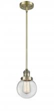 Innovations Lighting 201S-AB-G202-6 - Beacon - 1 Light - 6 inch - Antique Brass - Stem Hung - Mini Pendant
