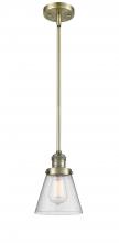 Innovations Lighting 201S-AB-G64 - Cone - 1 Light - 6 inch - Antique Brass - Stem Hung - Mini Pendant