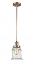 Innovations Lighting 201S-AC-G184 - Canton - 1 Light - 7 inch - Antique Copper - Stem Hung - Mini Pendant