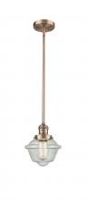 Innovations Lighting 201S-AC-G534 - Oxford - 1 Light - 8 inch - Antique Copper - Stem Hung - Mini Pendant
