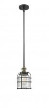 Innovations Lighting 201S-BAB-G54-CE - Bell Cage - 1 Light - 6 inch - Black Antique Brass - Stem Hung - Mini Pendant