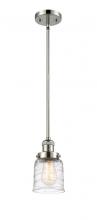 Innovations Lighting 201S-PN-G513 - Bell - 1 Light - 5 inch - Polished Nickel - Stem Hung - Mini Pendant