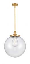  201S-SG-G202-14 - Beacon - 1 Light - 14 inch - Satin Gold - Stem Hung - Pendant