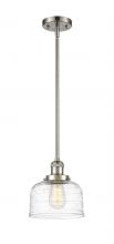 Innovations Lighting 201S-SN-G713 - Bell - 1 Light - 8 inch - Brushed Satin Nickel - Stem Hung - Mini Pendant