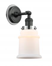 Innovations Lighting 203BK-BPPC-HRPC-G181 - Canton - 1 Light - 7 inch - Matte Black - Sconce