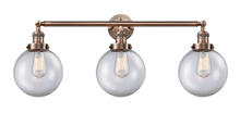 Innovations Lighting 205-AC-G202-8 - Beacon - 3 Light - 32 inch - Antique Copper - Bath Vanity Light
