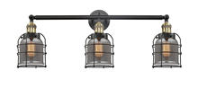 Innovations Lighting 205-BAB-G53-CE - Bell Cage - 3 Light - 31 inch - Black Antique Brass - Bath Vanity Light