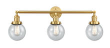 Innovations Lighting 205-SG-G204-6 - Beacon - 3 Light - 30 inch - Satin Gold - Bath Vanity Light