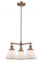 Innovations Lighting 207-AC-G41 - Cone - 3 Light - 22 inch - Antique Copper - Stem Hung - Chandelier