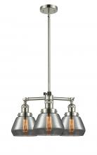 Innovations Lighting 207-PN-G173 - Fulton - 3 Light - 22 inch - Polished Nickel - Stem Hung - Chandelier