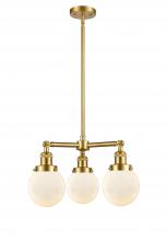 Innovations Lighting 207-SG-G201-6 - Beacon - 3 Light - 19 inch - Satin Gold - Stem Hung - Chandelier