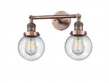 Innovations Lighting 208-AC-G204-6 - Beacon - 2 Light - 17 inch - Antique Copper - Bath Vanity Light