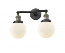 Innovations Lighting 208-BAB-G201-6 - Beacon - 2 Light - 17 inch - Black Antique Brass - Bath Vanity Light