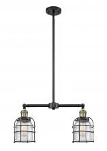 Innovations Lighting 209-BAB-G54-CE - Bell Cage - 2 Light - 21 inch - Black Antique Brass - Stem Hung - Island Light