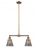 Innovations Lighting 209-BB-G63 - Cone - 2 Light - 21 inch - Brushed Brass - Stem Hung - Island Light