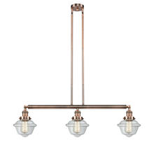 Innovations Lighting 213-AC-G532 - Oxford - 3 Light - 40 inch - Antique Copper - Stem Hung - Island Light
