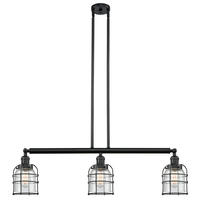 Innovations Lighting 213-BK-G54-CE - Bell Cage - 3 Light - 39 inch - Matte Black - Stem Hung - Island Light