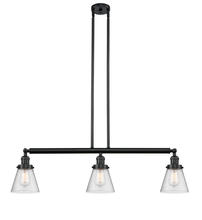 Innovations Lighting 213-BK-G64 - Cone - 3 Light - 39 inch - Matte Black - Stem Hung - Island Light