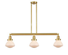 Innovations Lighting 213-SG-G321 - Olean - 3 Light - 39 inch - Satin Gold - Stem Hung - Island Light