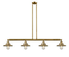 Innovations Lighting 214-BB-M4 - Railroad - 4 Light - 53 inch - Brushed Brass - Stem Hung - Adjustable Island Light