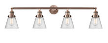Innovations Lighting 215-AC-G64 - Cone - 4 Light - 42 inch - Antique Copper - Bath Vanity Light