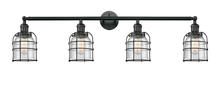 Innovations Lighting 215-BK-G54-CE - Bell Cage - 4 Light - 42 inch - Matte Black - Bath Vanity Light