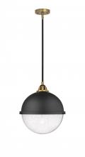 Innovations Lighting 288-1S-BAB-HFS-124-BK - Hampden - 1 Light - 13 inch - Black Antique Brass - Cord hung - Pendant