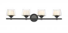 Innovations Lighting 311-4W-BK-CLW - Laguna - 4 Light - 33 inch - Black - Bath Vanity Light