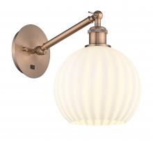 Innovations Lighting 317-1W-AC-G1217-8WV - White Venetian - 1 Light - 8 inch - Antique Copper - Sconce
