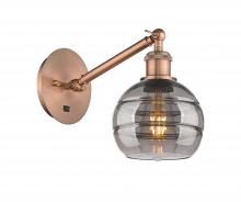 Innovations Lighting 317-1W-AC-G556-6SM - Rochester - 1 Light - 6 inch - Antique Copper - Sconce