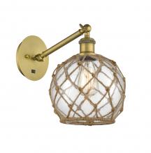 Innovations Lighting 317-1W-BB-G122-8RB-LED - Farmhouse Rope - 1 Light - 8 inch - Brushed Brass - Sconce