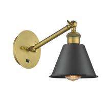Innovations Lighting 317-1W-BB-M8-BK-LED - Smithfield - 1 Light - 7 inch - Brushed Brass - Sconce