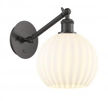 Innovations Lighting 317-1W-OB-G1217-8WV - White Venetian - 1 Light - 8 inch - Oil Rubbed Bronze - Sconce