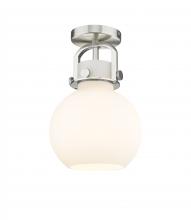 Innovations Lighting 410-1F-SN-G410-8WH - Newton Sphere - 1 Light - 8 inch - Satin Nickel - Flush Mount