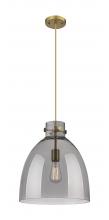 Innovations Lighting 410-1PL-BB-G412-14SM - Newton Bell - 1 Light - 14 inch - Brushed Brass - Cord hung - Pendant